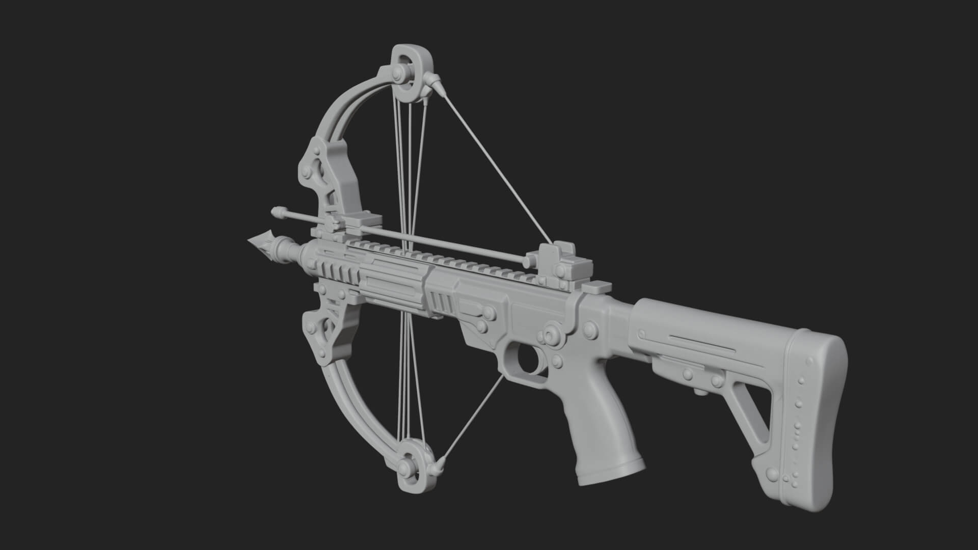 Tactical Scoped Crossbow Model Design 9 3D Print Model 3D Model