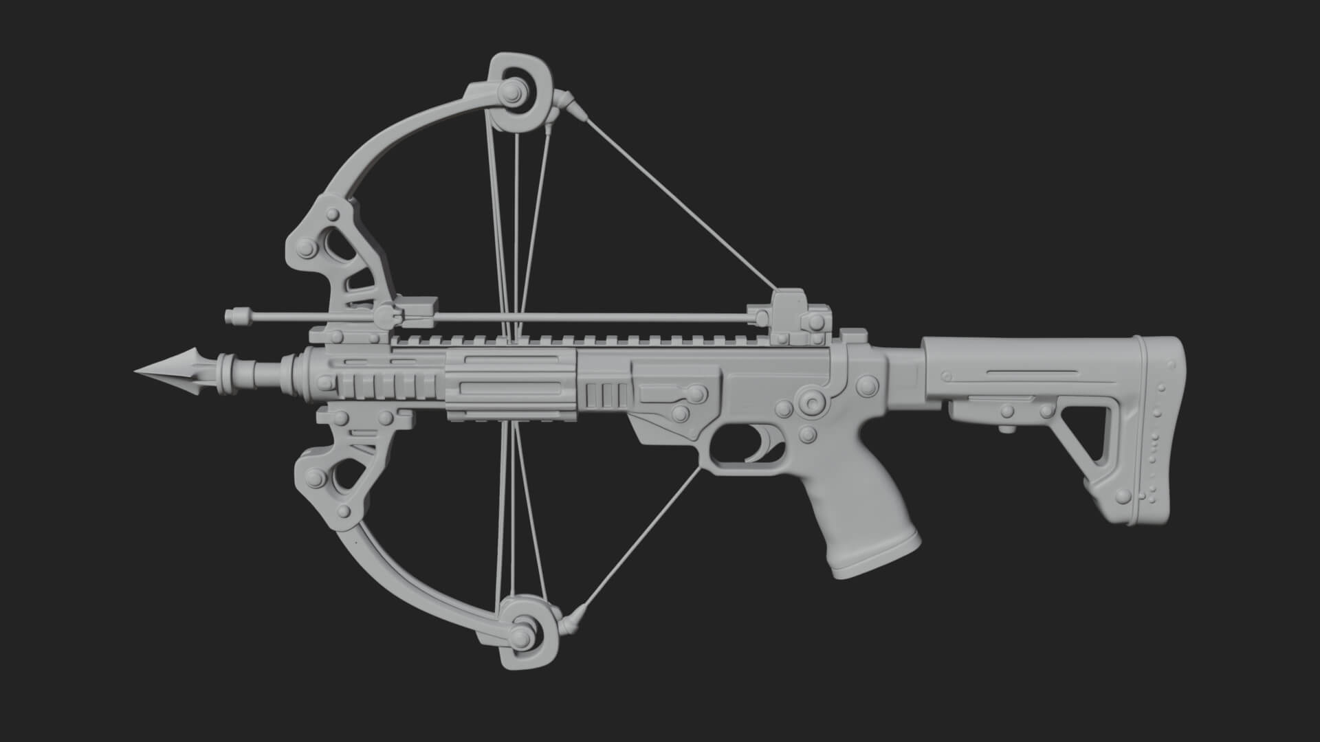 Tactical Scoped Crossbow Model Design 9 3D Print Model 3D Model