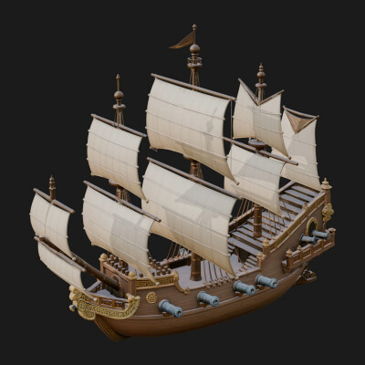 Tall Sailing Ship Model Design 1 3D Print Model