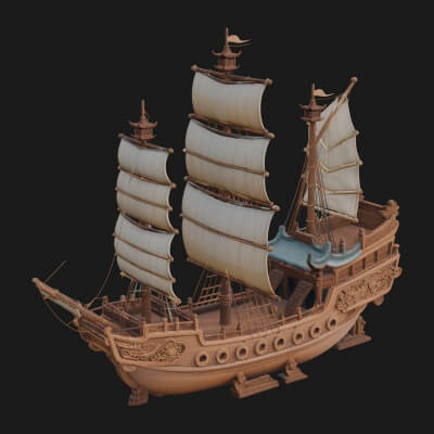 Tall Sailing Ship Model Design 10 3D Print Model