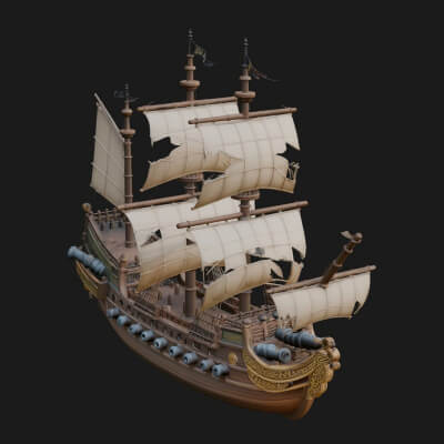 Tall Sailing Ship Model Design 11 3D Print Model