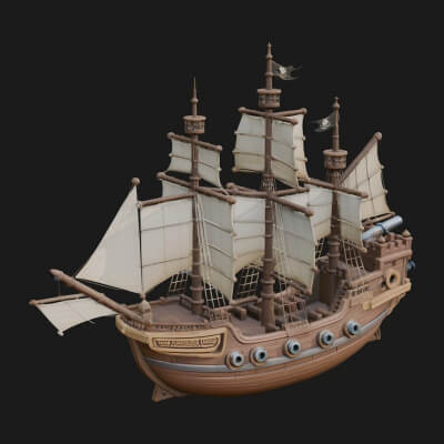 Tall Sailing Ship Model Design 12 3D Print Model