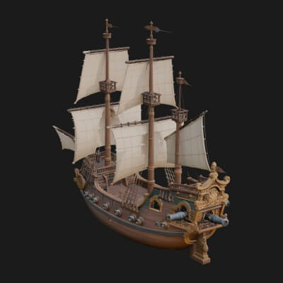Tall Sailing Ship Model Design 13 3D Print Model
