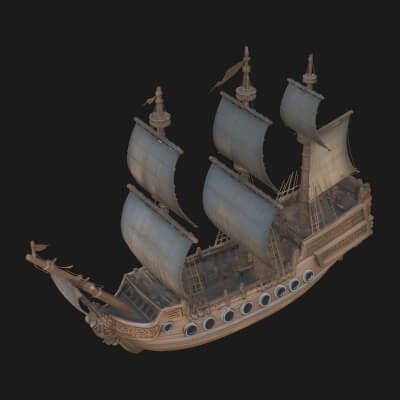 Tall Sailing Ship Model Design 14 3D Print Model