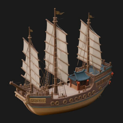 Tall Sailing Ship Model Design 15 3D Print Model