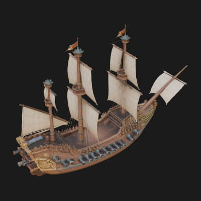 Tall Sailing Ship Model Design 17 3D Print Model