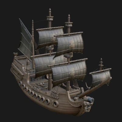 Tall Sailing Ship Model Design 18 3D Print Model