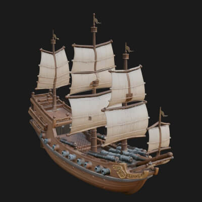Tall Sailing Ship Model Design 19 3D Print Model