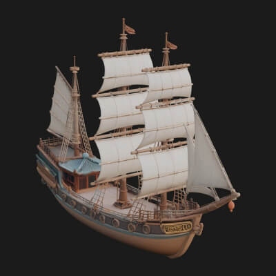 Tall Sailing Ship Model Design 2 3D Print Model