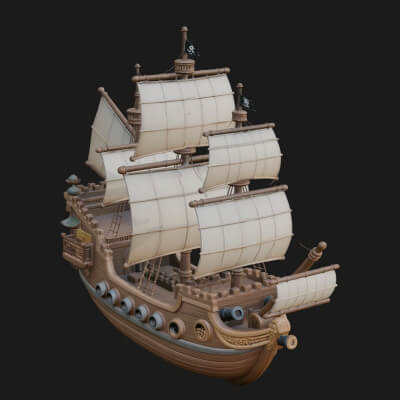 Tall Sailing Ship Model Design 20 3D Print Model