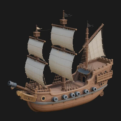 Tall Sailing Ship Model Design 22 3D Print Model