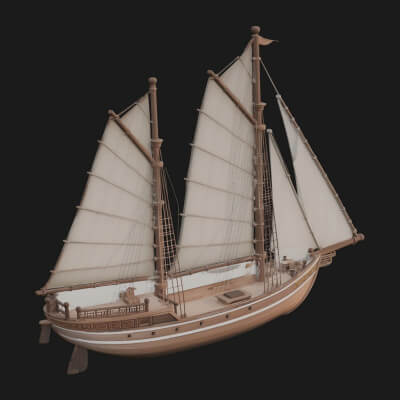 Tall Sailing Ship Model Design 23 3D Print Model