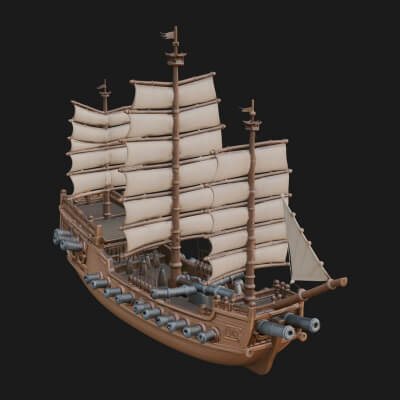 Tall Sailing Ship Model Design 24 3D Print Model