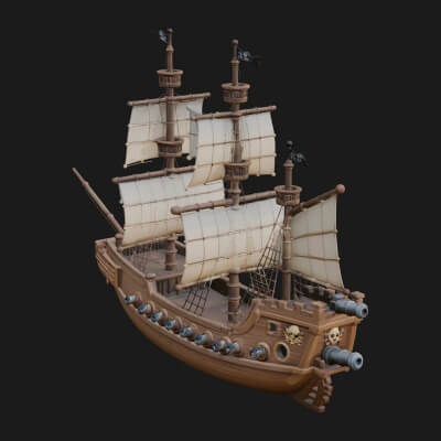 Tall Sailing Ship Model Design 25 3D Print Model