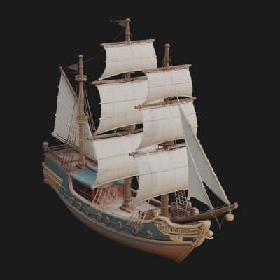Tall Sailing Ship Model Design 26 3D Print Model
