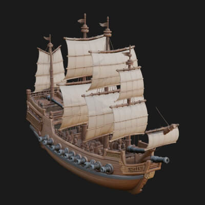 Tall Sailing Ship Model Design 27 3D Print Model