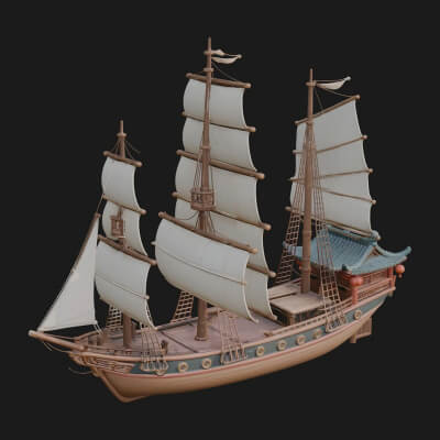 Tall Sailing Ship Model Design 3 3D Print Model