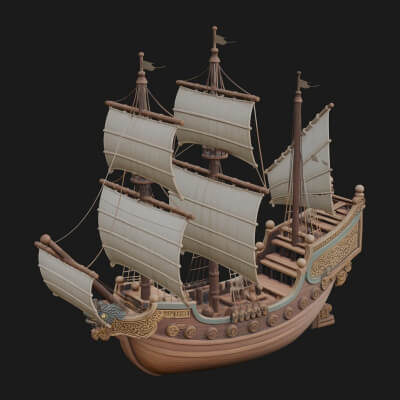 Tall Sailing Ship Model Design 30 3D Print Model