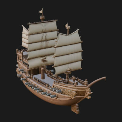 Tall Sailing Ship Model Design 32 3D Print Model