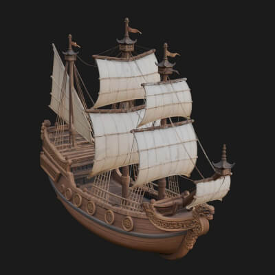 Tall Sailing Ship Model Design 34 3D Print Model