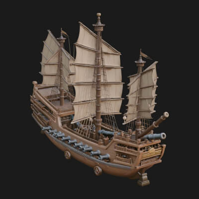 Tall Sailing Ship Model Design 35 3D Print Model