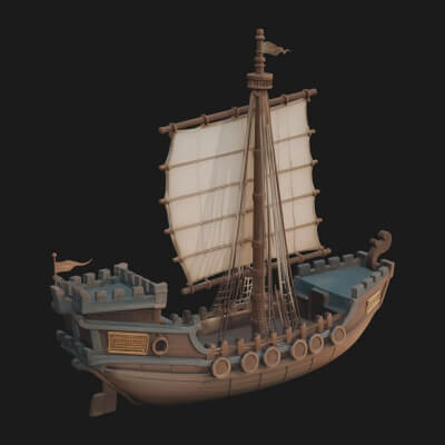 Tall Sailing Ship Model Design 36 3D Print Model