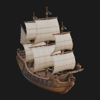Tall Sailing Ship Model Design 37 3D Print Model
