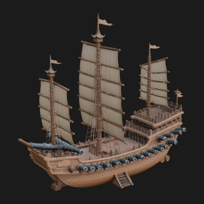 Tall Sailing Ship Model Design 38 3D Print Model