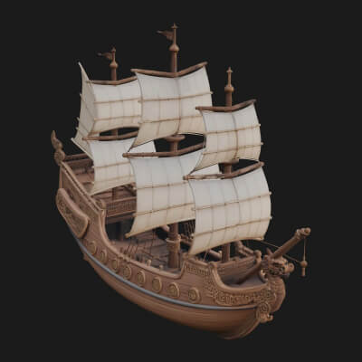 Tall Sailing Ship Model Design 39 3D Print Model