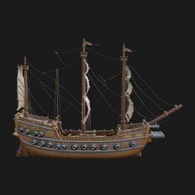 Tall Sailing Ship Model Design 6 3D Print Model