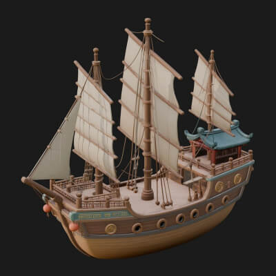 Tall Sailing Ship Model Design 8 3D Print Model