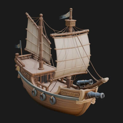 Tall Sailing Ship Model Design 9 3D Print Model