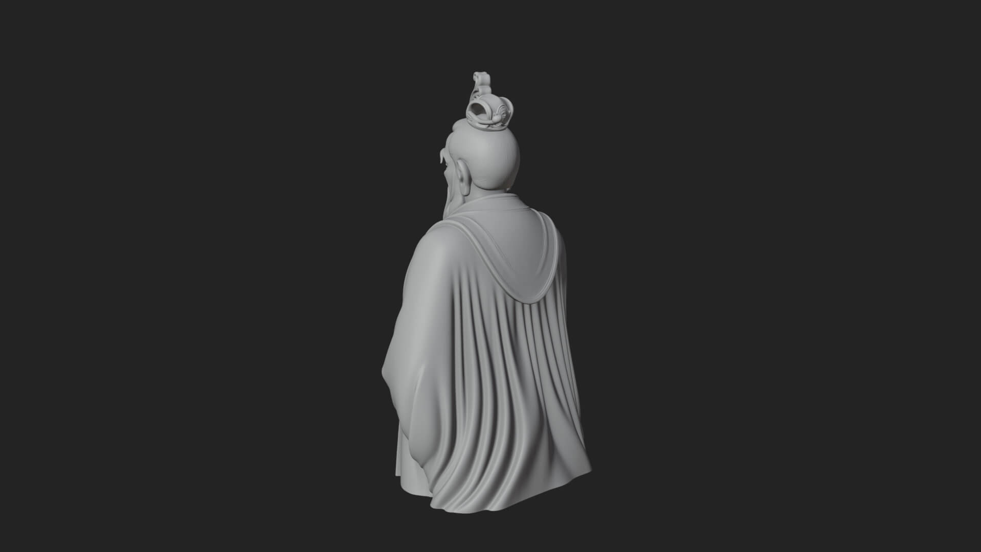 Taoist Elder With Staff Statue Design 3 3D Print Model 3D Model