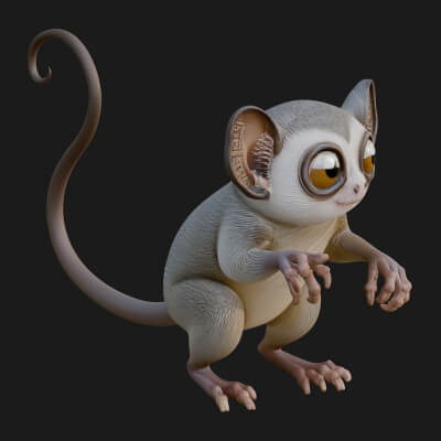Tarsier Statue Design 1 3D Print Model