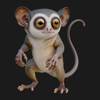 Tarsier Statue Design 3 3D Print Model