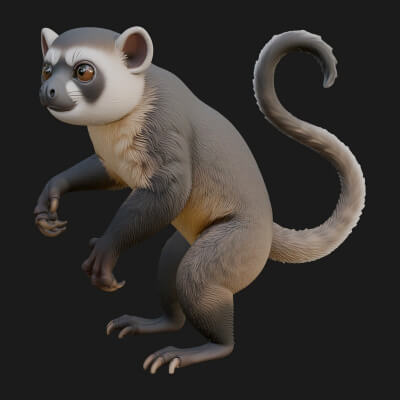 Tarsier Statue Design 4 3D Print Model
