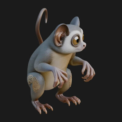 Tarsier Statue Design 5 3D Print Model