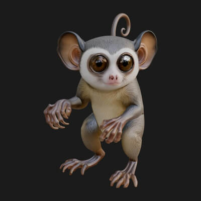 Tarsier Statue Design 6 3D Print Model
