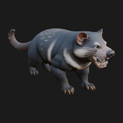 Tasmanian Devil Statue Design 1 3D Print Model