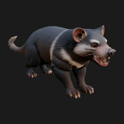 Tasmanian Devil Statue Design 2 3D Print Model
