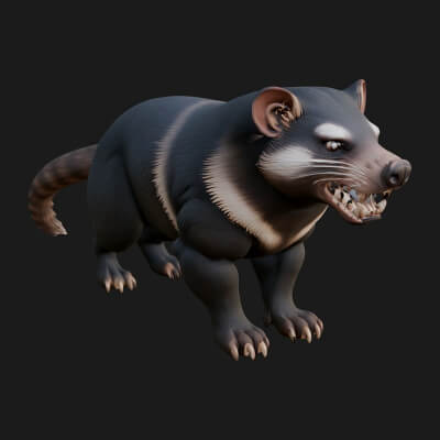 Tasmanian Devil Statue Design 3 3D Print Model
