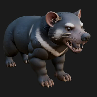 Tasmanian Devil Statue Design 4 3D Print Model