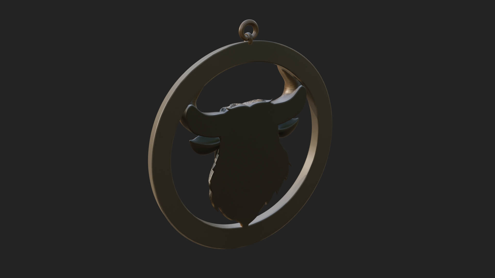 Taurus Zodiac Relief Medallion Pendant Design 5 3D Print Mod 3D Model