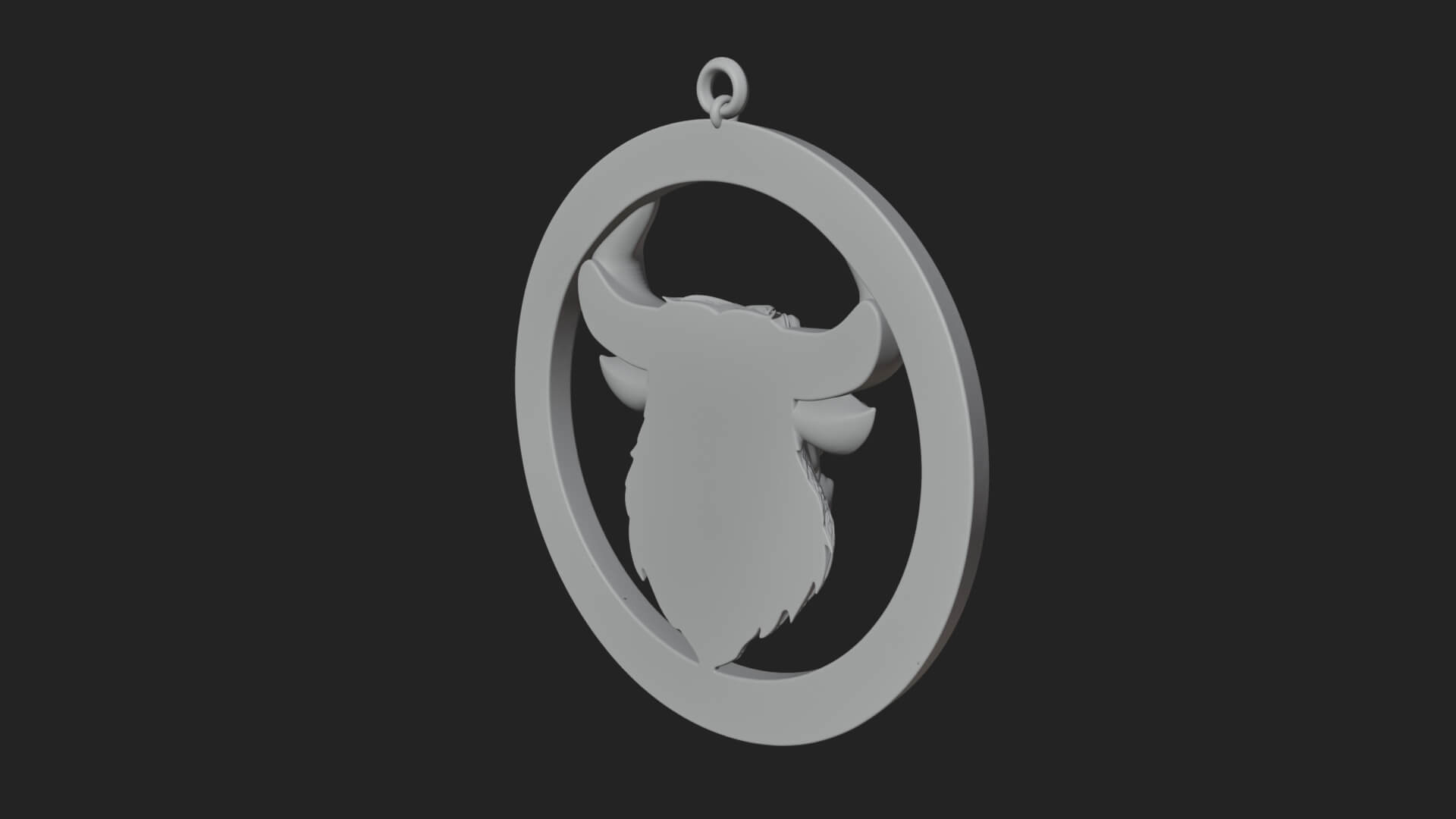 Taurus Zodiac Relief Medallion Pendant Design 5 3D Print Mod 3D Model