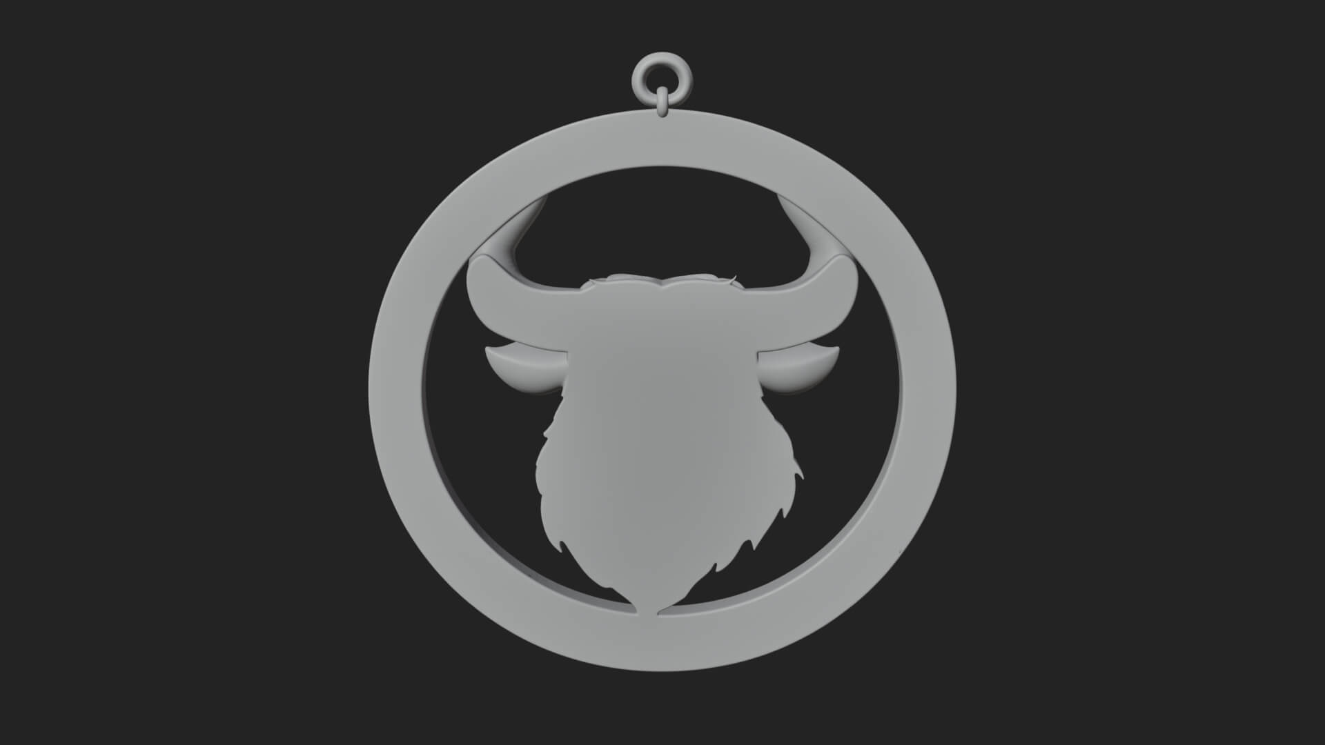 Taurus Zodiac Relief Medallion Pendant Design 5 3D Print Mod 3D Model
