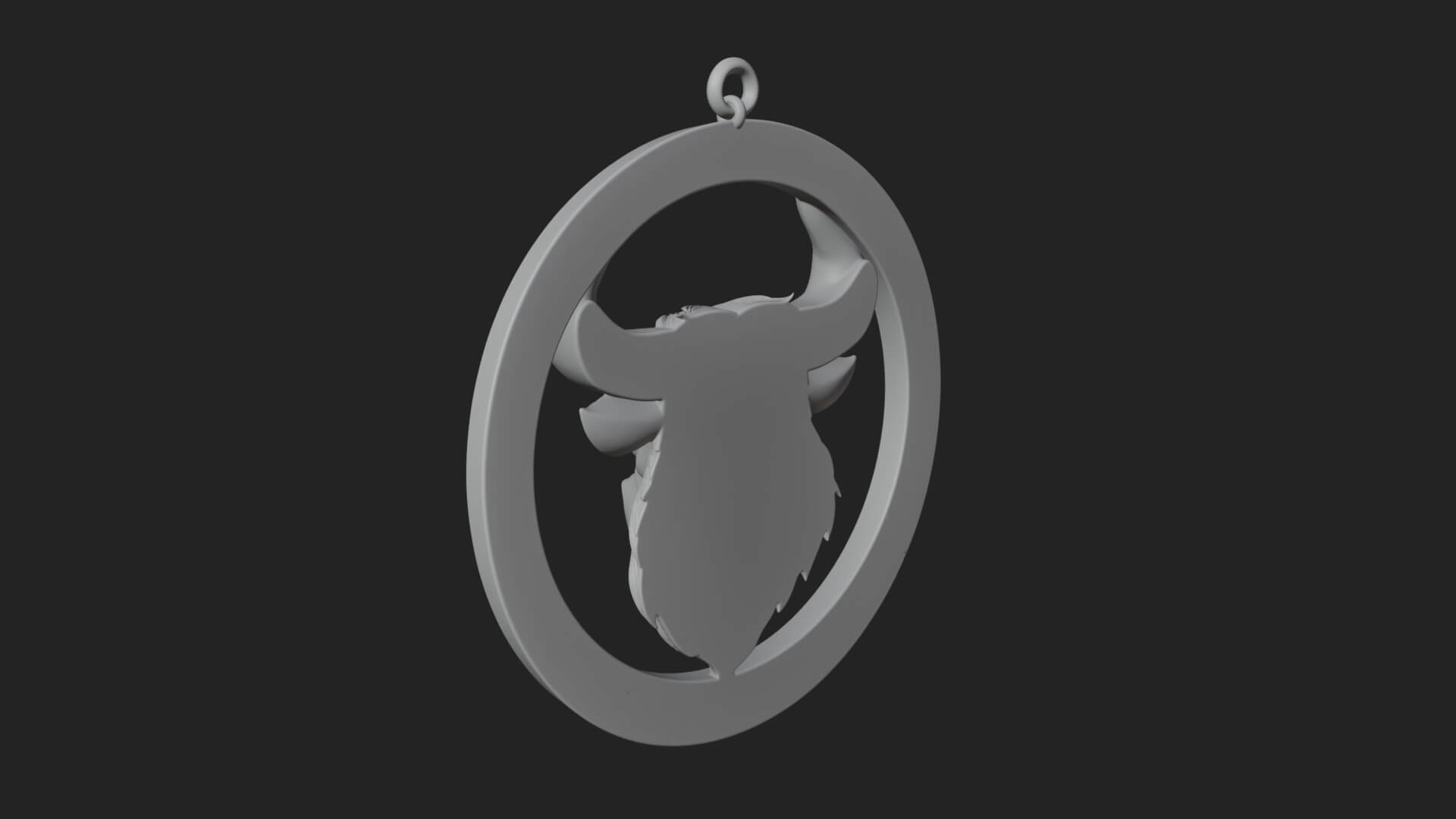 Taurus Zodiac Relief Medallion Pendant Design 5 3D Print Mod 3D Model