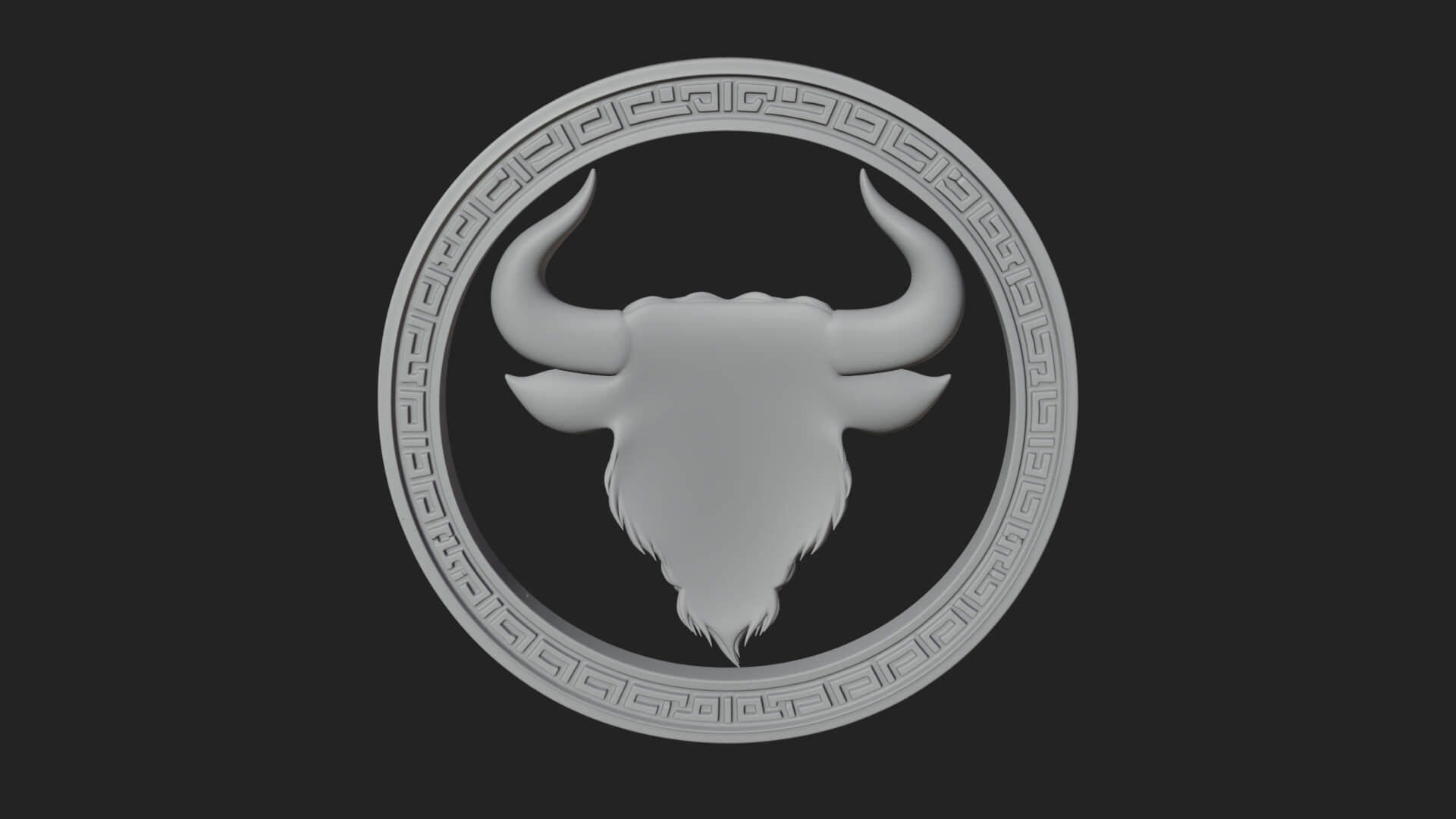 Taurus Zodiac Relief Medallion Pendant Design 7 3D Print Mod 3D Model