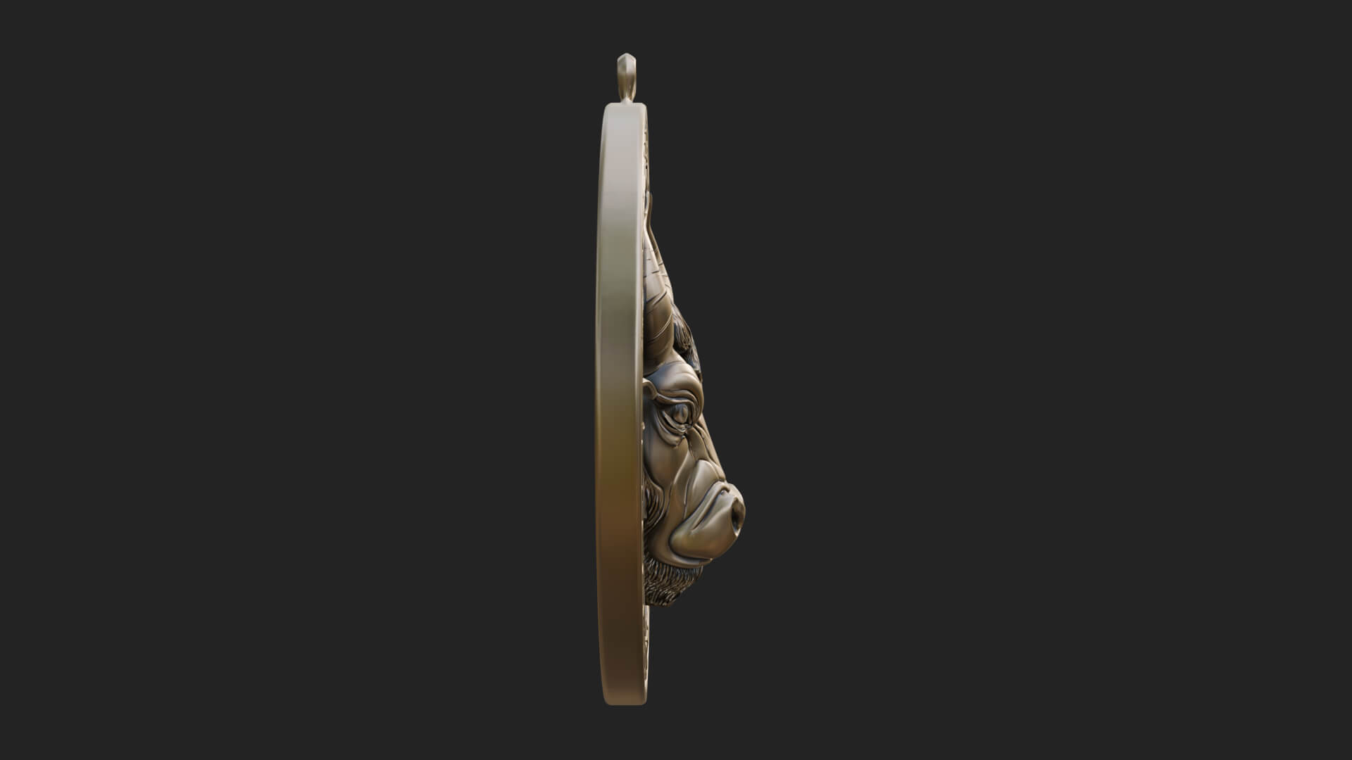 Taurus Zodiac Relief Medallion Pendant Design 8 3D Print Mod 3D Model