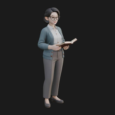Teacher Woman Statue Design 1 3D Print Model
