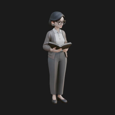 Teacher Woman Statue Design 2 3D Print Model